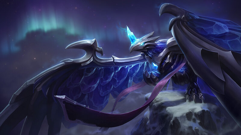 Dragon with Glowing Blue Horns — Dramatic