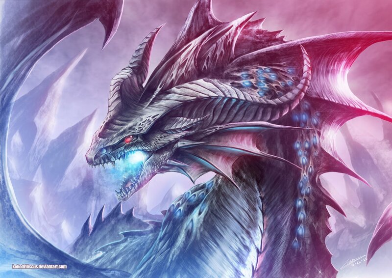 dragon with glowing breath