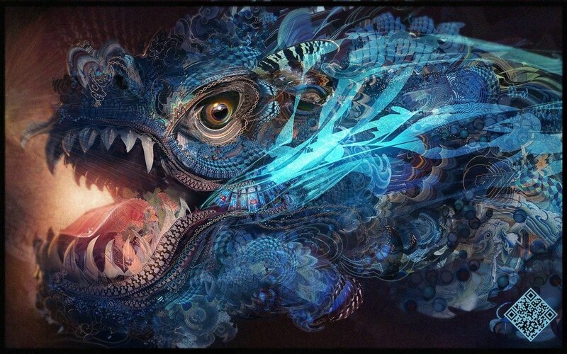 dragon with glowing eye