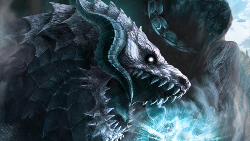 Dragon with Glowing Eye — Gray