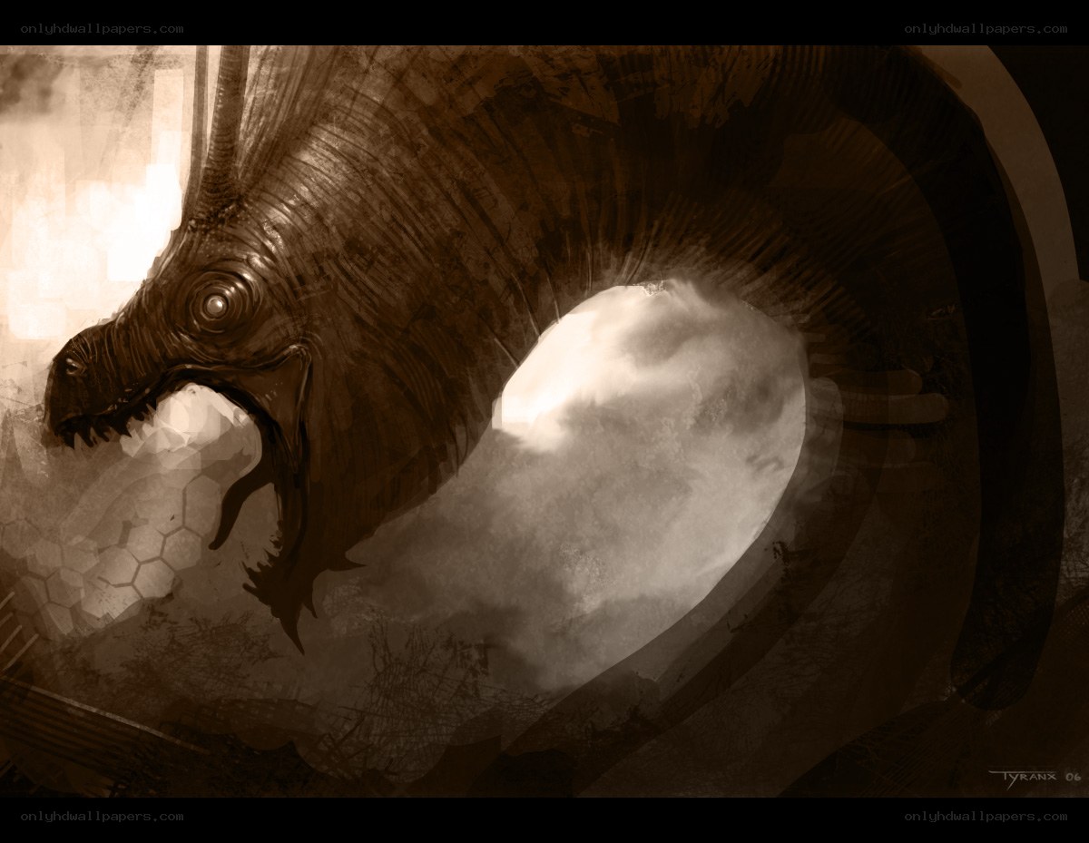 dragon with glowing eye
