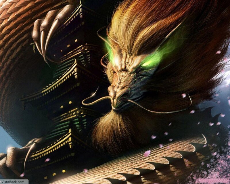 dragon with glowing eyes