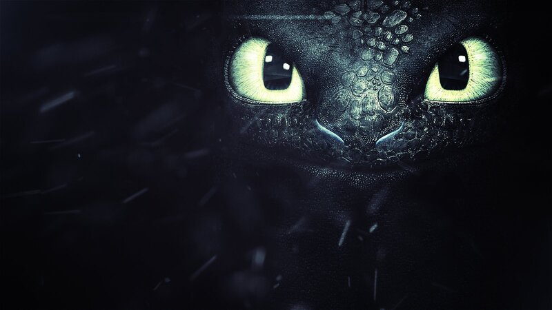 Dragon with Glowing Eyes — Black