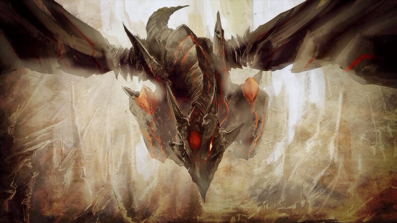 Dragon with Glowing Eyes — Brown