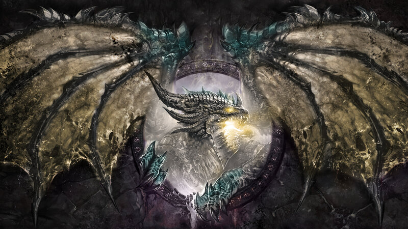 Dragon with Glowing Eyes — Gray