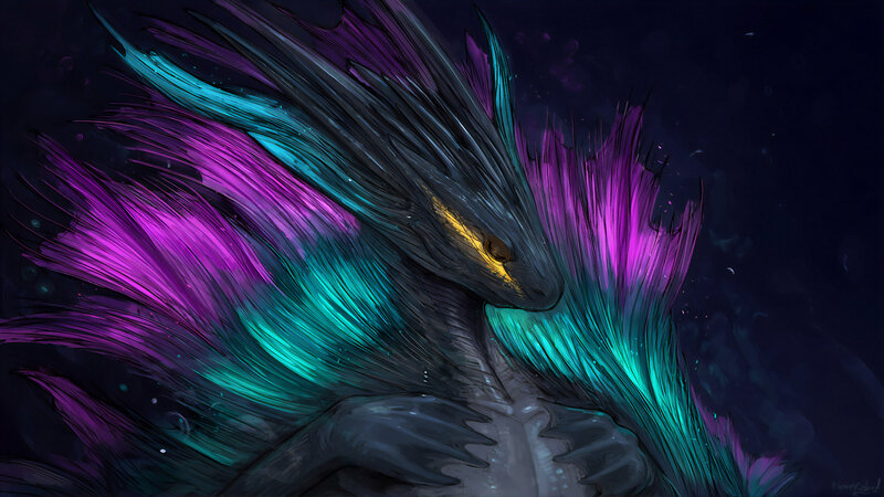 Dragon with Glowing Scales