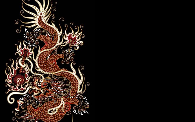 dragon with guitar and cocktail