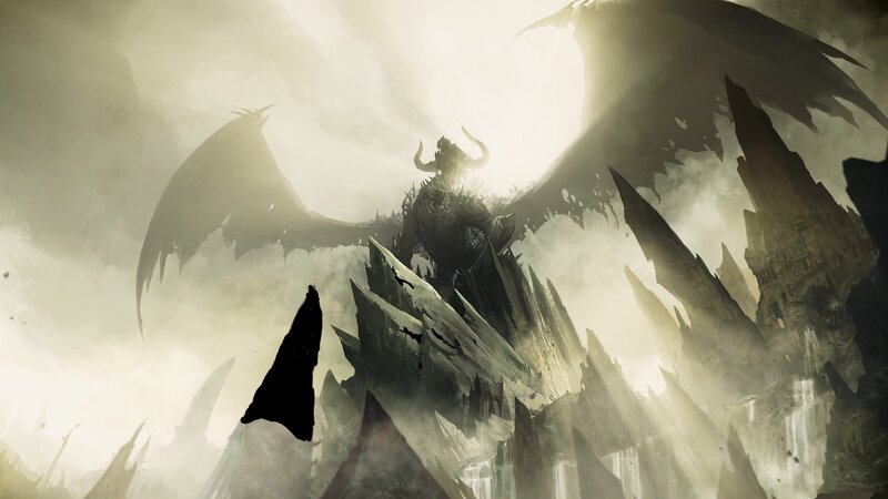 Dragon with Horns and Wings