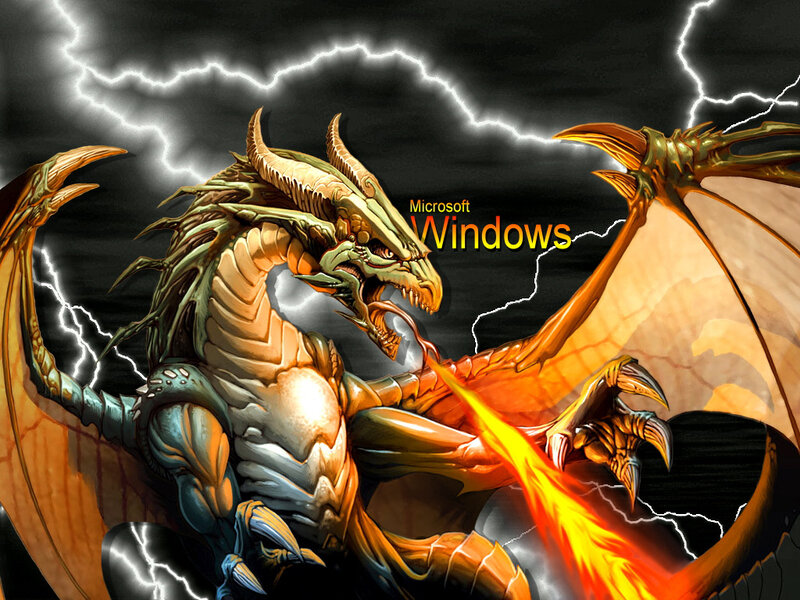 Dragon with lightning and fire
