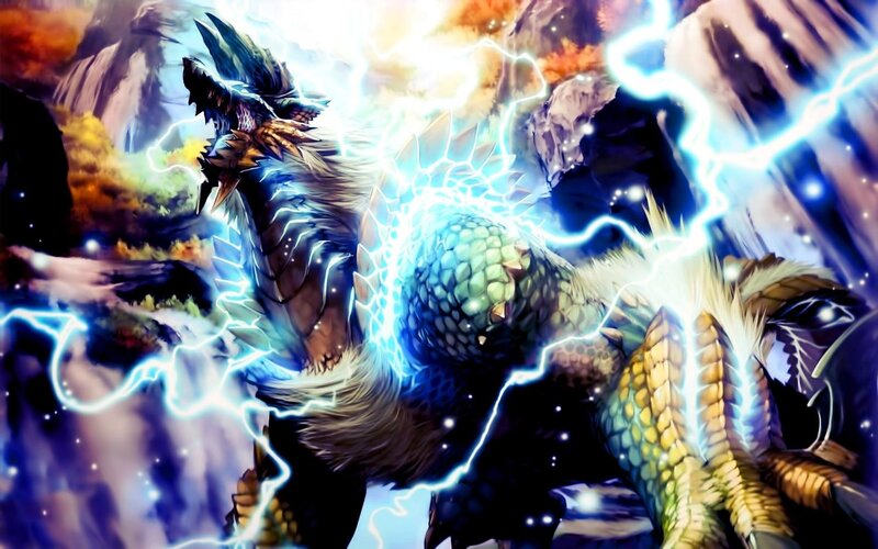 Dragon with Lightning — Blue, Dramatic
