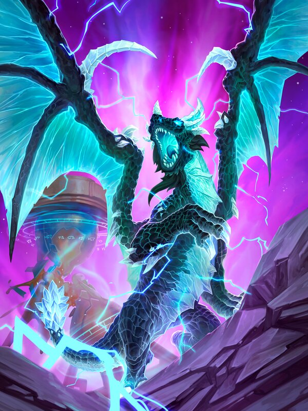 Dragon with Lightning — Purple