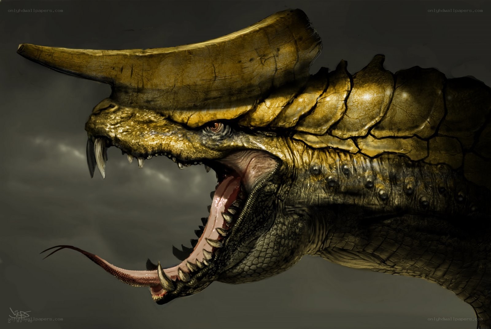 dragon with open mouth