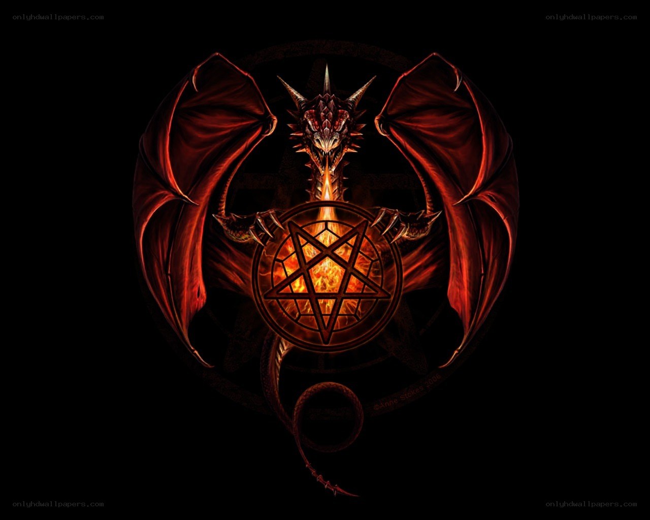 dragon with pentagram symbol