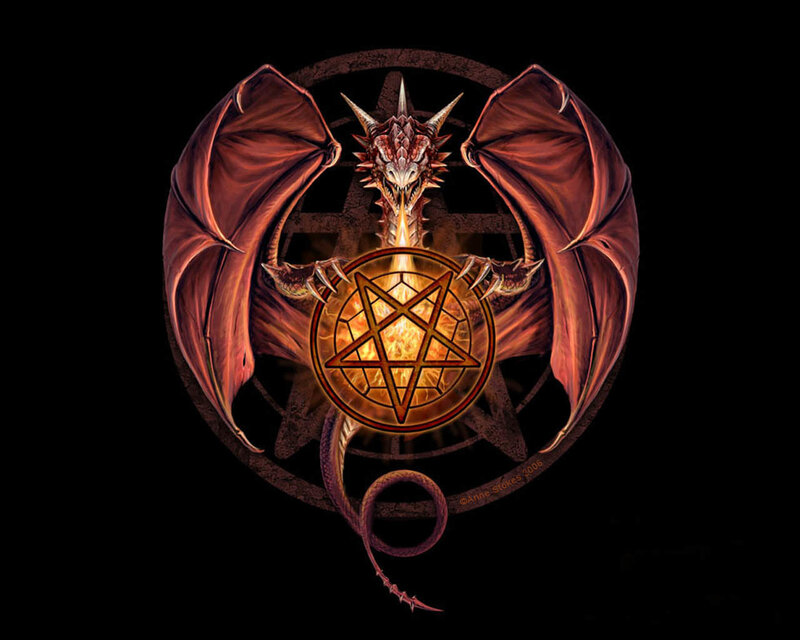 dragon with pentagram symbol