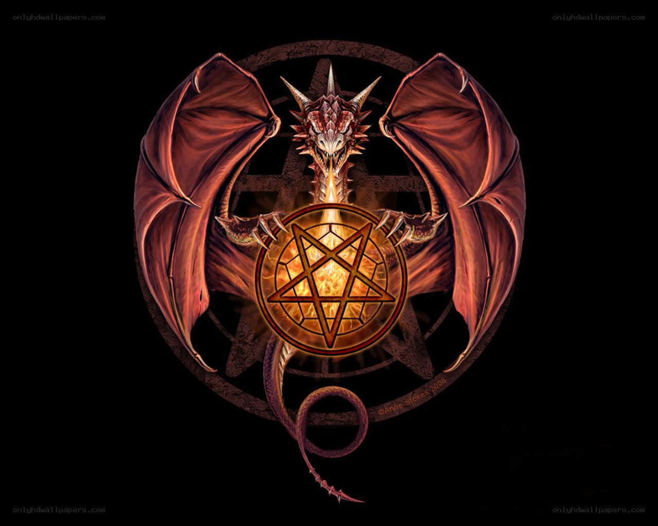 dragon with pentagram symbol