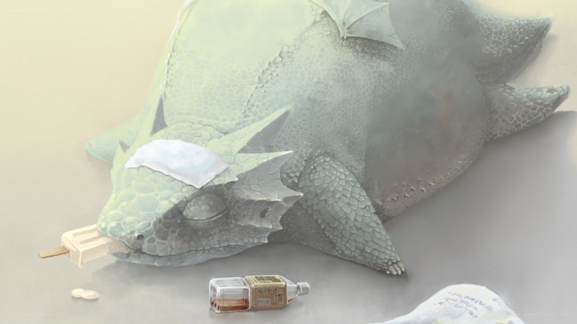 Dragon with popsicle