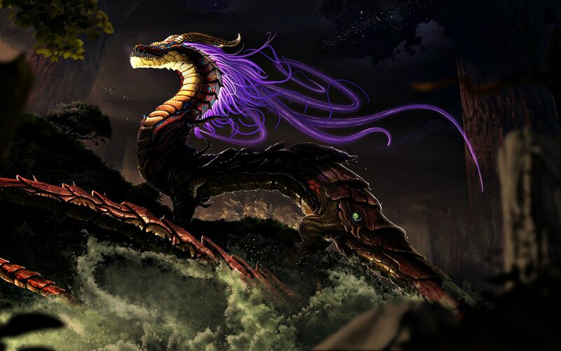 Dragon with Purple Mane