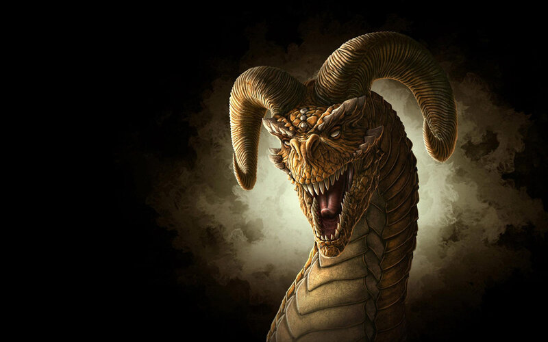 Dragon with Ram Horns — Brown