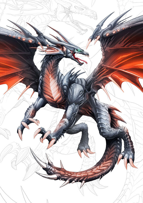 dragon with red wings