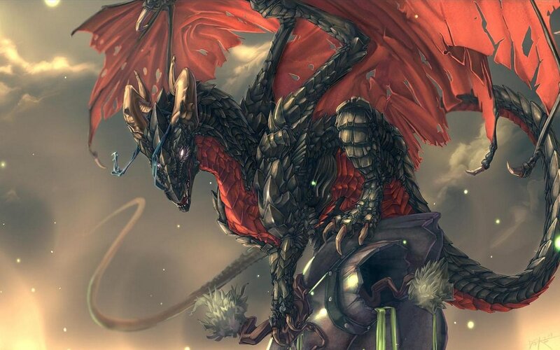 Dragon with Red Wings — Dramatic