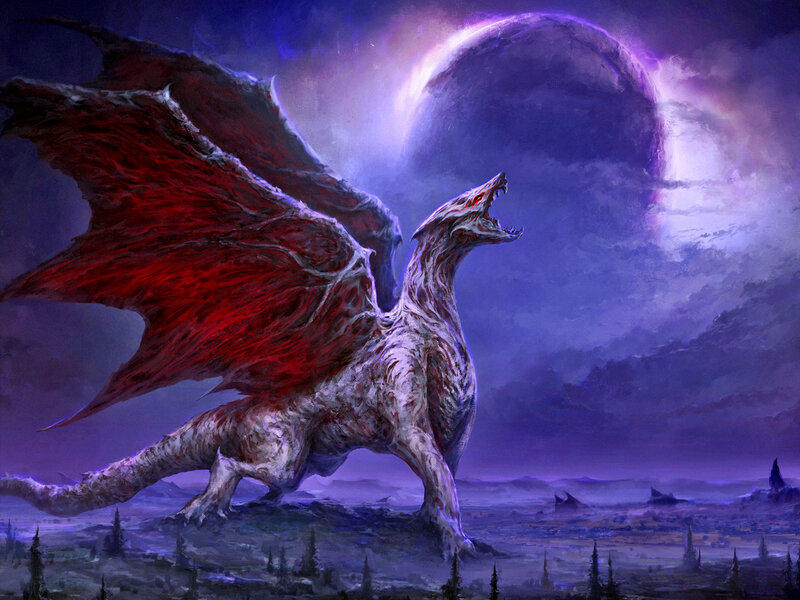 Dragon with Red Wings — Purple