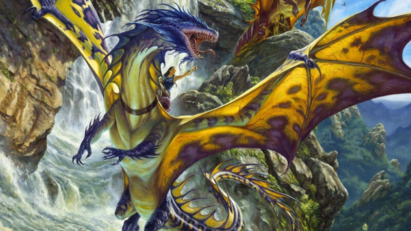Dragon with Rider — Yellow