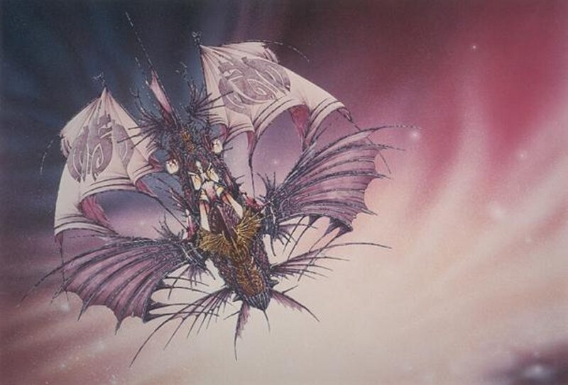 Dragon with Riders — Purple