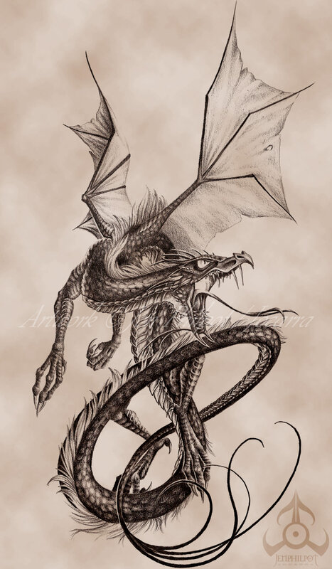 dragon with spread wings