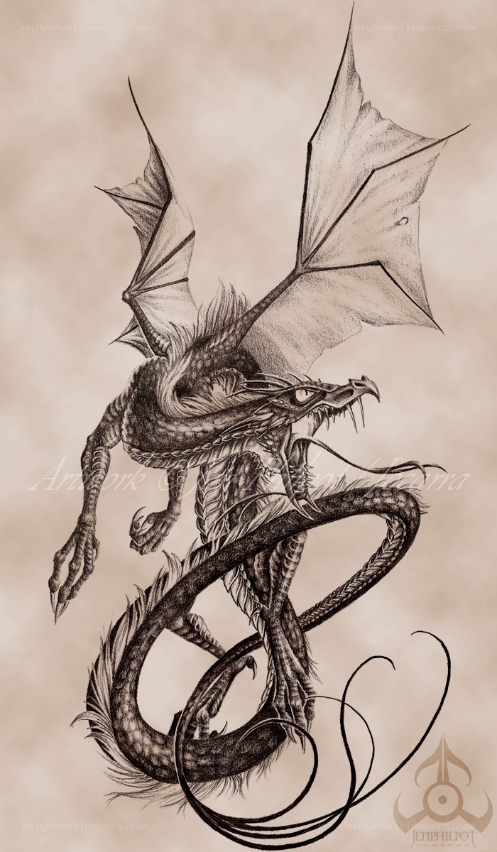 dragon with spread wings