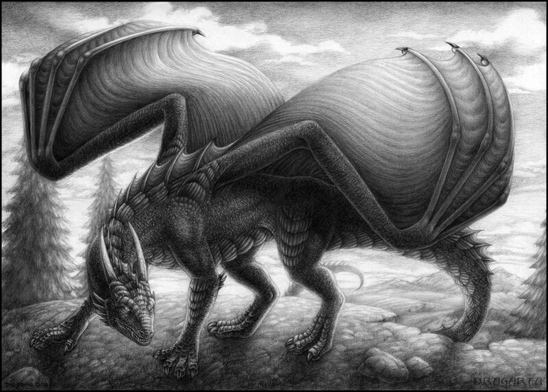 Dragon with spread wings