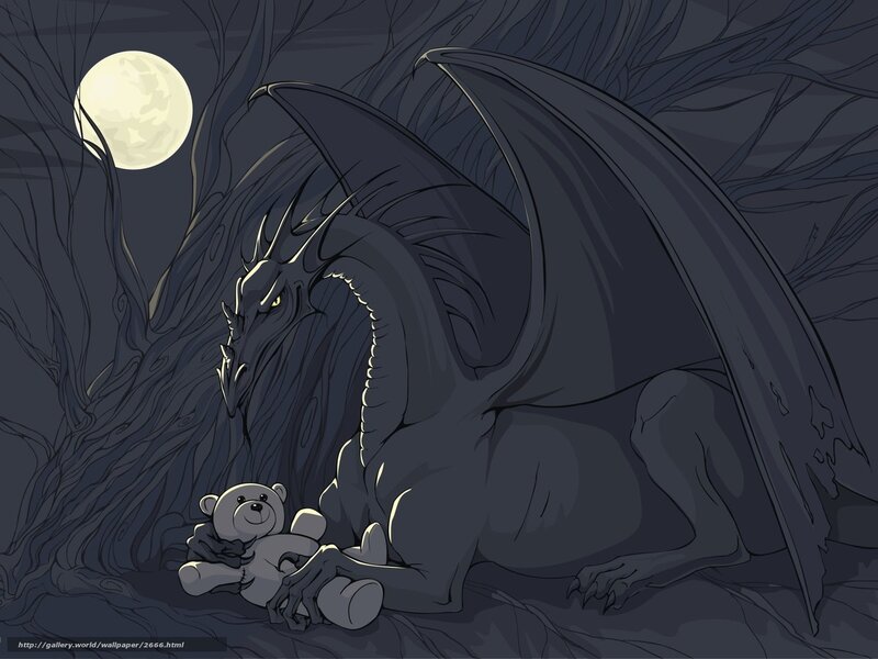 Dragon with teddy bear