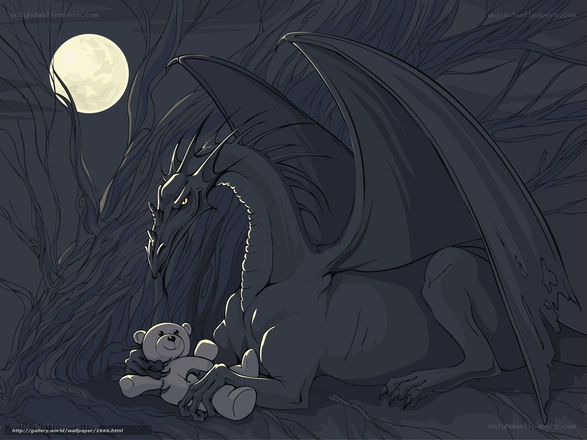 Dragon with teddy bear