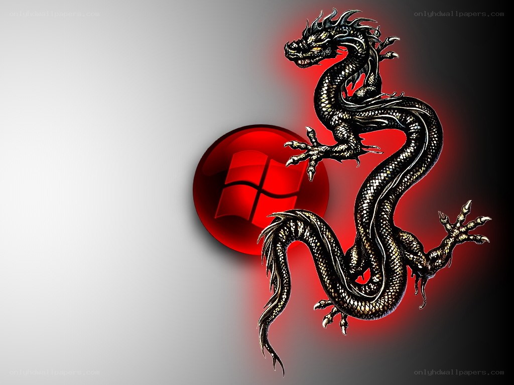 dragon with windows logo