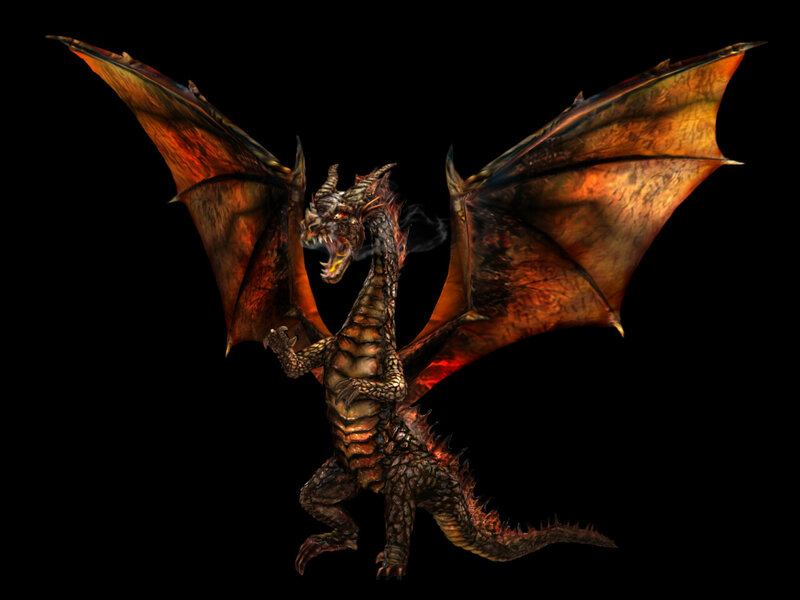 dragon with wings spread