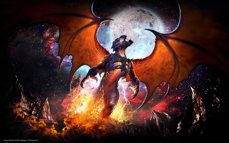 Dragon with Wings Spread — Orange