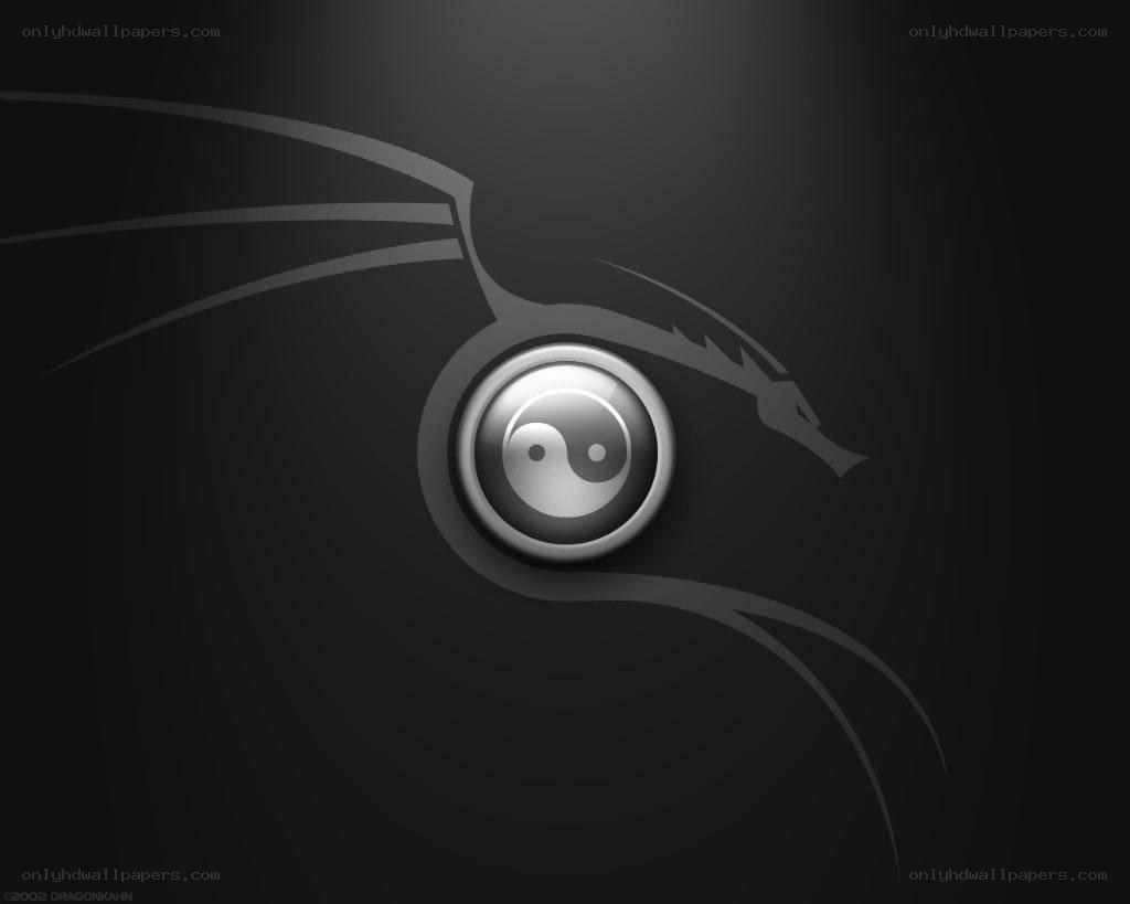 Dragon with yin-yang symbol