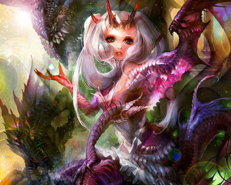 Dragon-woman with Horns