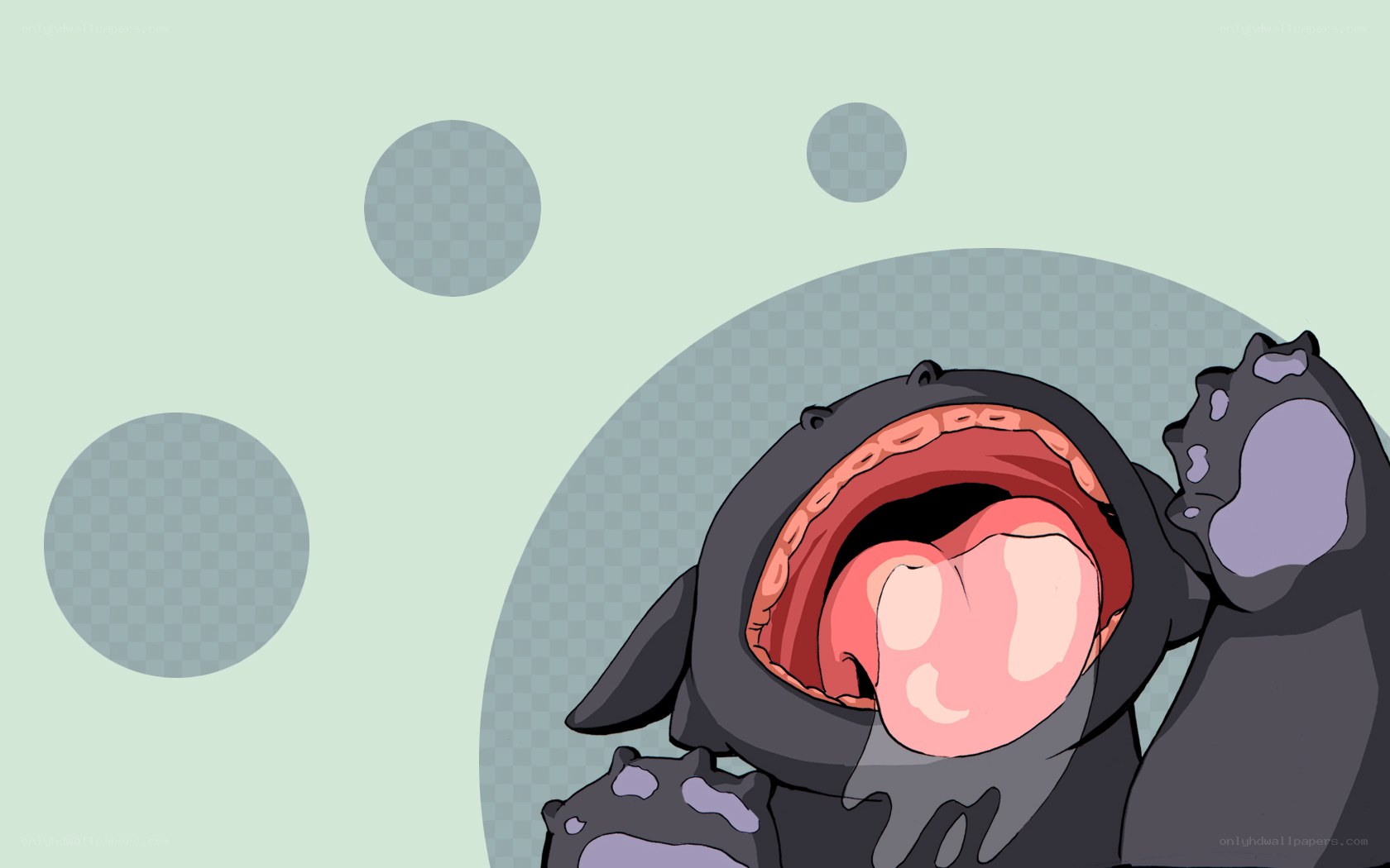 dragon yawning widely