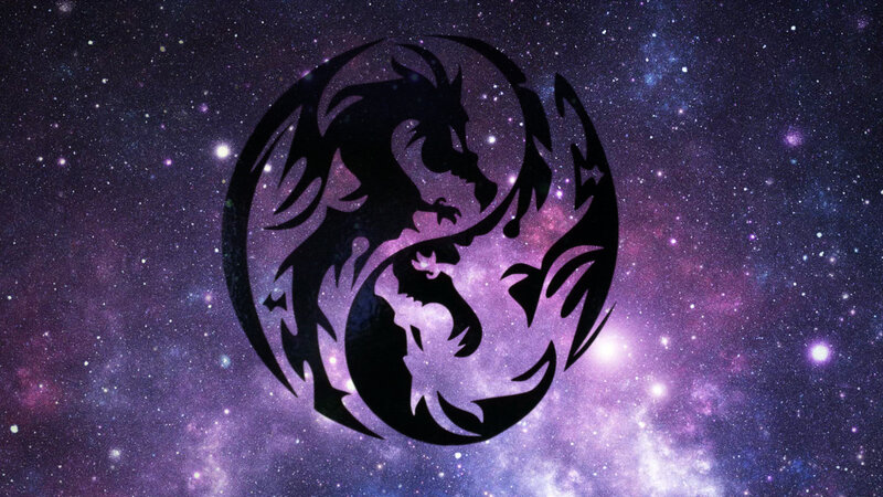 Dragon Yin-yang Symbol — Purple