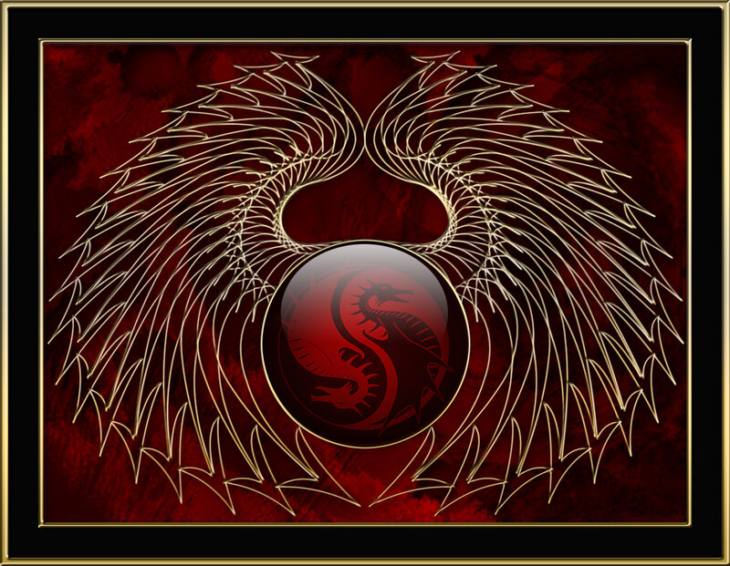Dragon Yin-yang Symbol — Red