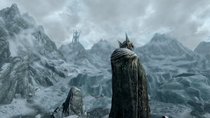 Dragonborn in Snowy Mountains