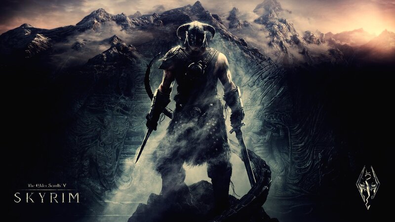 Dragonborn Warrior — Black, Dramatic, Sunset