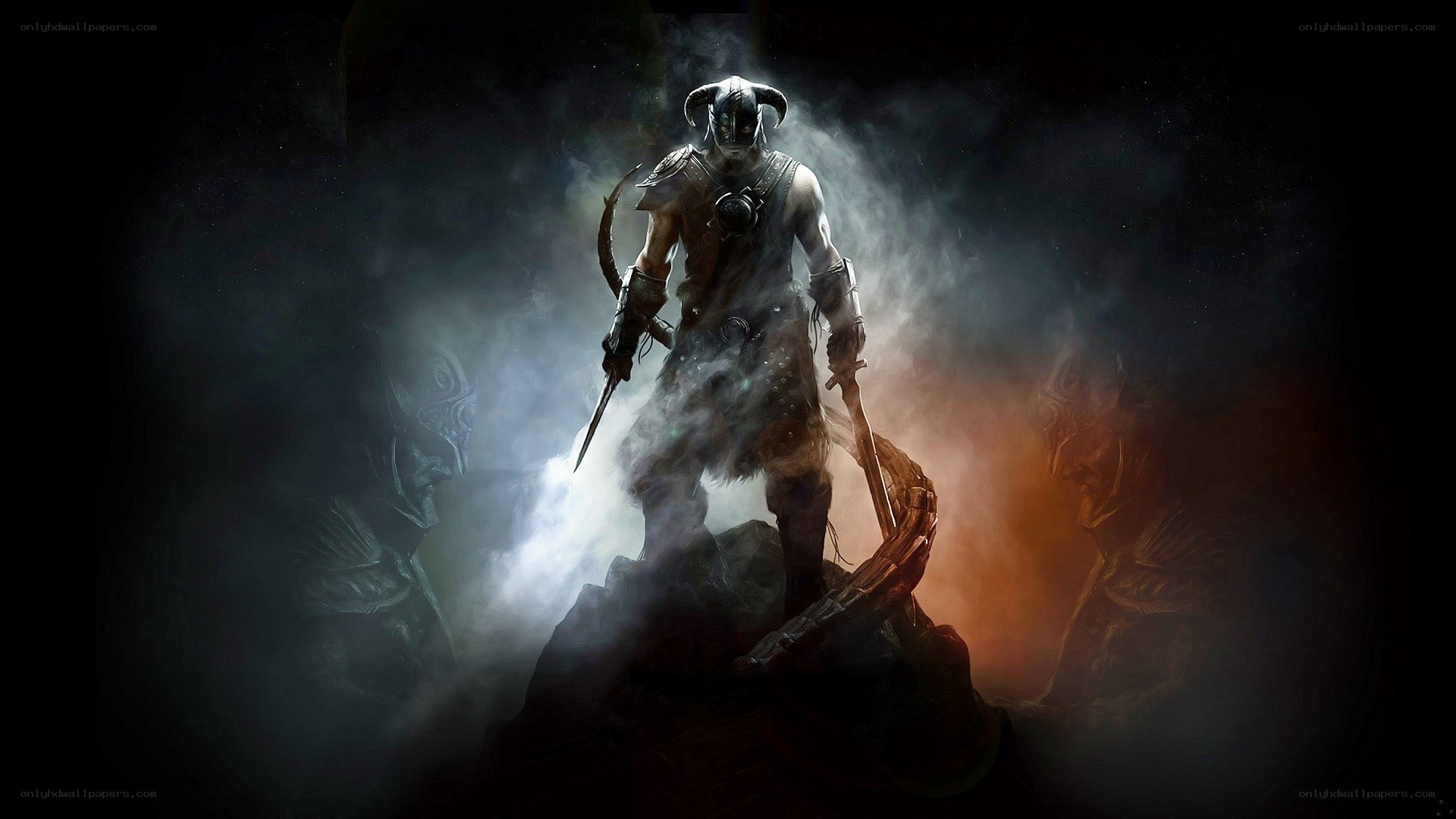 dragonborn warrior in mist