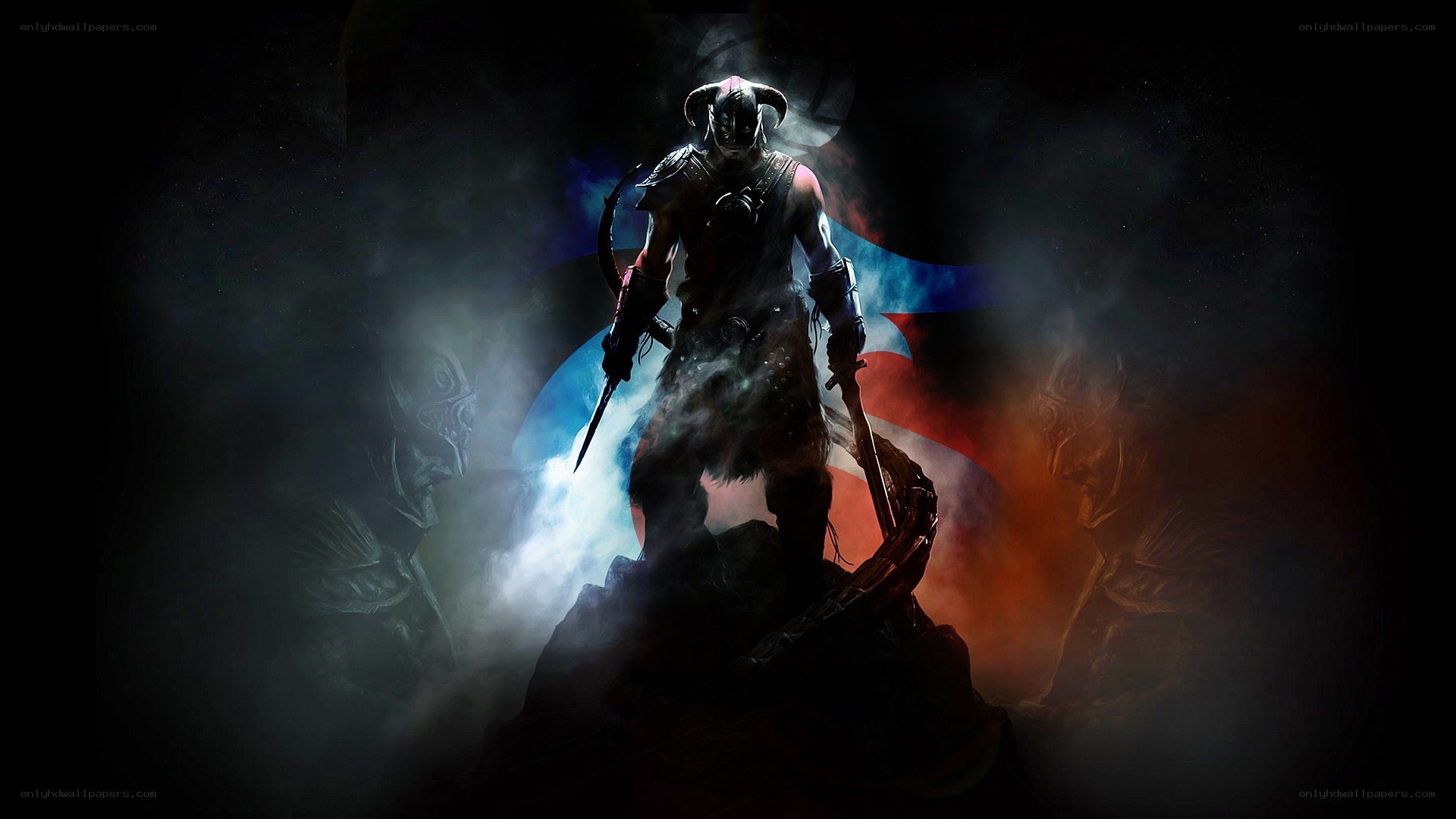 Dragonborn warrior in mist