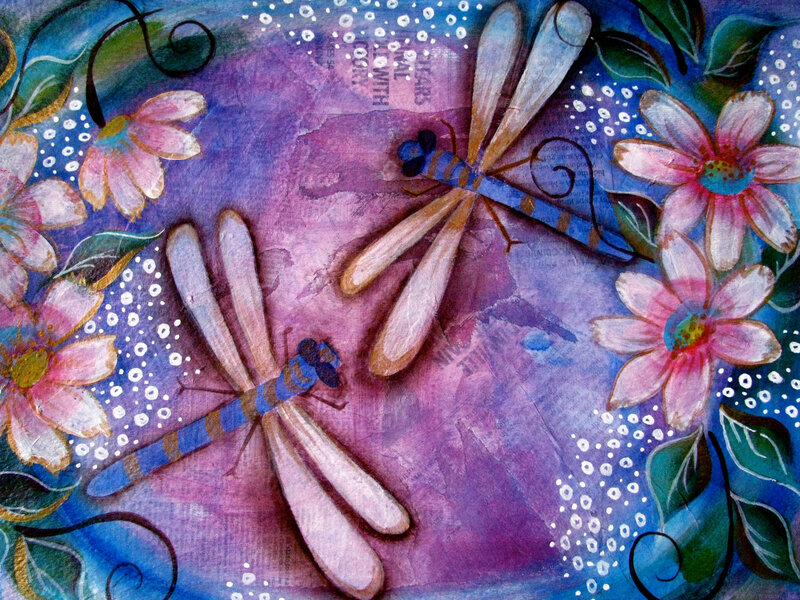 Dragonflies and Flowers