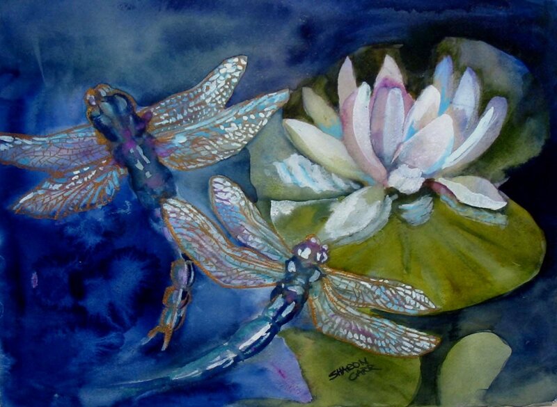 Dragonflies and Water Lily