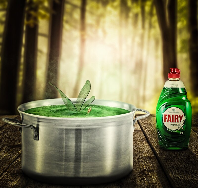 Dragonfly in Green Liquid