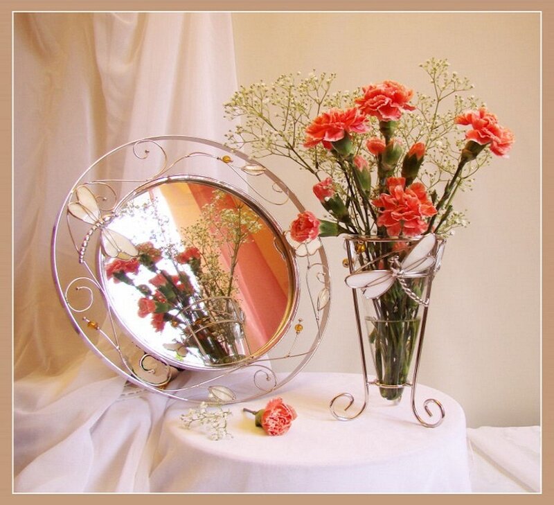 Dragonfly Mirror and Vase