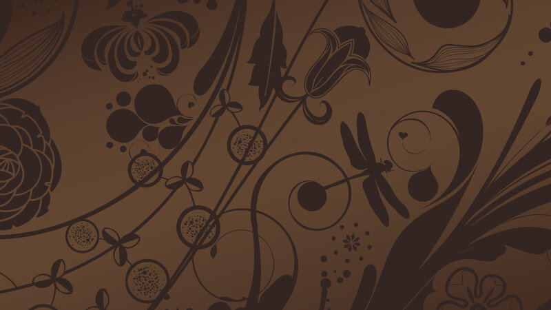 Dragonfly on Floral Pattern
