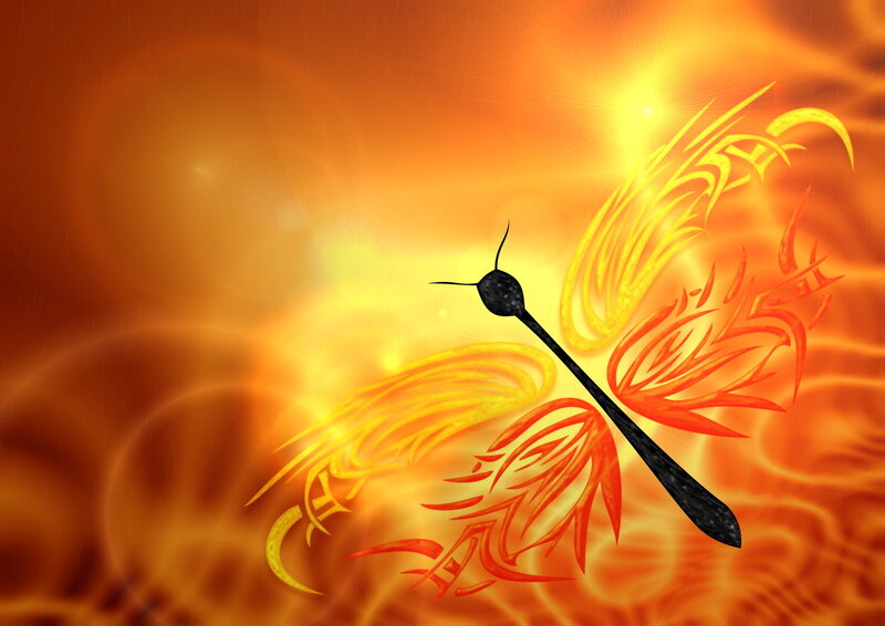 Dragonfly with Tribal Wings